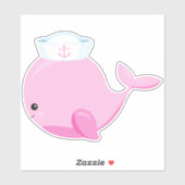 Zeilwalvis, walvis, kleine walvis, roze walvis sticker (Vel)