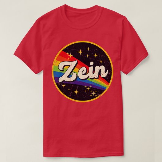 Zein regenboog in ruimte GrungeStyle T-shirt (Design voorkant)