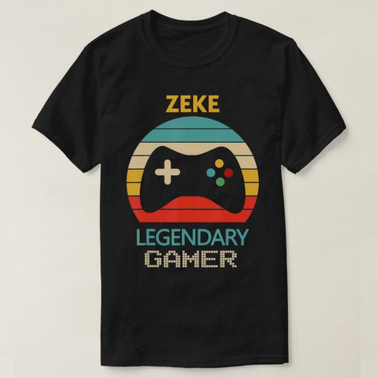 Zeke naam Gift Personalized Legendary Gamer T-shirt (Design voorkant)