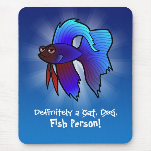 Zeker een vis persoon (betta vis) muismat (Voorkant)
