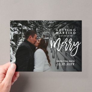 Zeker Feestelijke Winter Bruiloft Save The Date Acryl Uitnodigingen