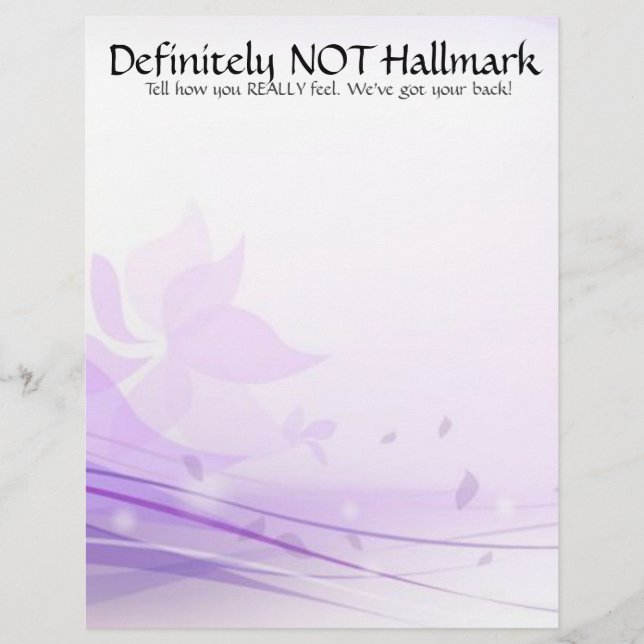 Zeker GEEN Hallmark Briefhoofd (Voorkant)