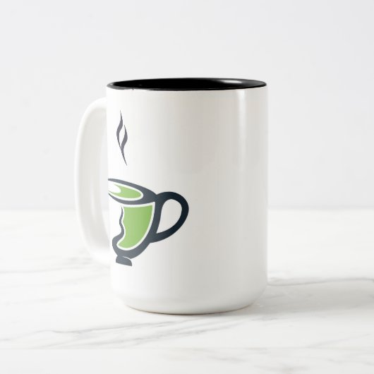 Zeker! Hier is een gedetailleerde beschrijving van Tweekleurige Koffiemok (Voorkant links)