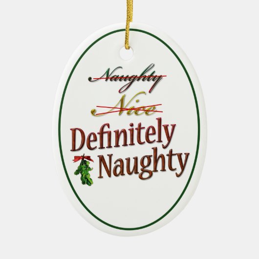 Zeker Naughty Keramisch Ornament (Voorkant)