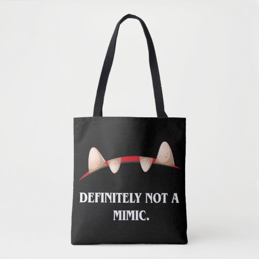 Zeker niet een Mimic Funny Tabletop RPG Tote Bag (Voorkant)