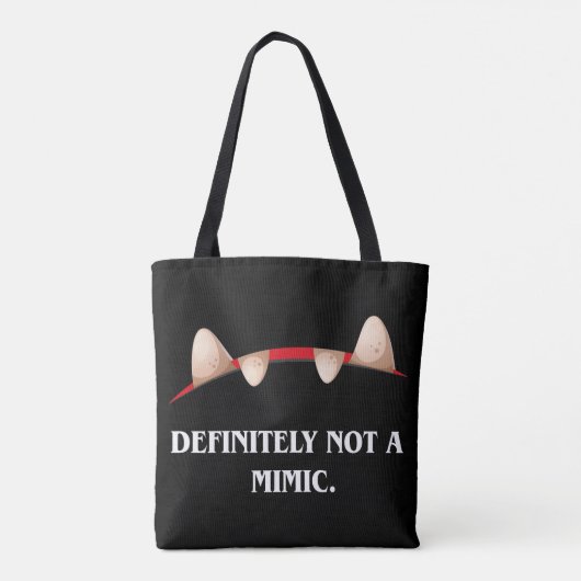 Zeker niet een Mimic Funny Tabletop RPG Tote Bag (Achterkant)