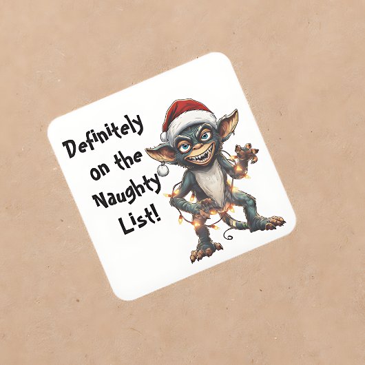 Zeker op de Stoute Lijst Gremlin Vierkante Sticker