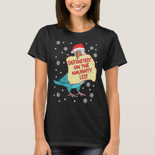 Zeker op Naughty List Parrot I Blue Monk Para T-shirt