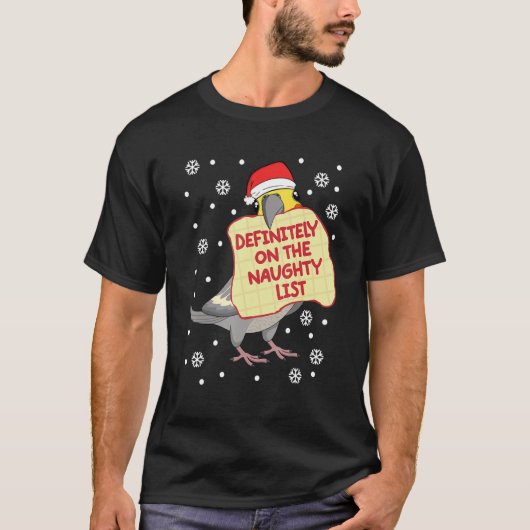 Zeker op Naughty List Parrot I Cockatiel T-shirt (Voorkant)