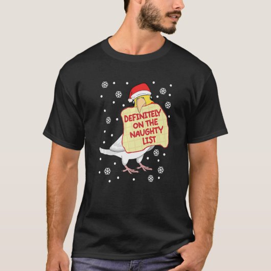 Zeker op Naughty List Parrot I Lutino Cockati T-shirt (Voorkant)