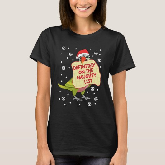 Zeker op Naughty List Parrot I Mustache Para T-shirt (Voorkant)