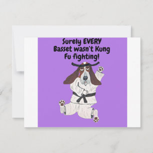 Zeker WEL elke Basset vocht niet met Kung Fu! T-sh Notitiekaartje