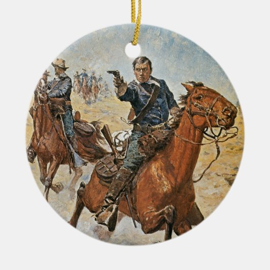 Zeker weten: een Amerikaanse Cavalry-trooper in de Keramisch Ornament (Voorkant)