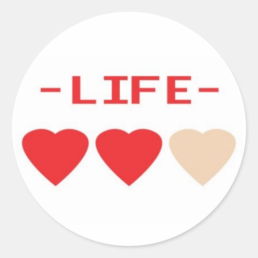 Zelda Hearts Ronde Sticker (Voorkant)