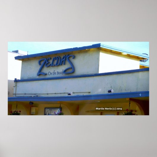 Zelda op het strand poster (Voorkant)