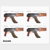 ZELDEN AK-47 RUSSISCH LEGER KALASJNIKOV PISTOOL RECHTHOEKIGE STICKER (Vel)