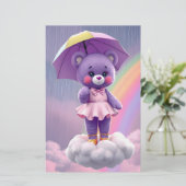 Zelden Beer ~ Paarse Briefpapier (Staand voorkant)