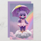 Zelden Beer ~ Paarse Briefpapier (Voorkant / Achterkant)