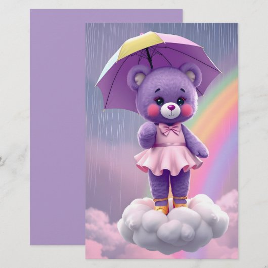 Zelden Beer ~ Paarse Briefpapier (Voorkant / Achterkant)