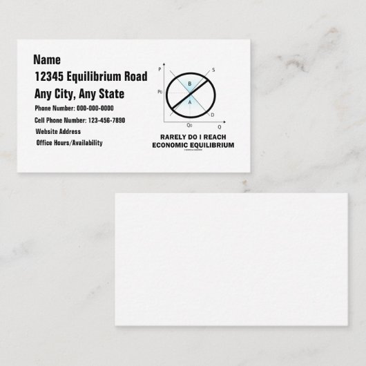 Zelden bereikt ik een economische evenwichtsoon Hu Visitekaartje (Voorkant / Achterkant)