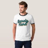 Zelden hier / Blauw T-shirt (Voorkant volledig)