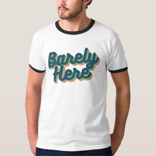 Zelden hier / Blauw T-shirt (Voorkant)