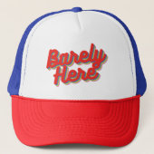 Zelden hier / rood trucker pet (Voorkant)