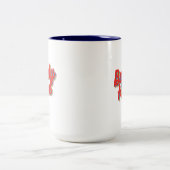 Zelden hier / rood tweekleurige koffiemok (Center)