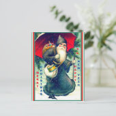 Zelden  Kerstman met rode kruid, zwarte kleren Briefkaart (Staand voorkant)