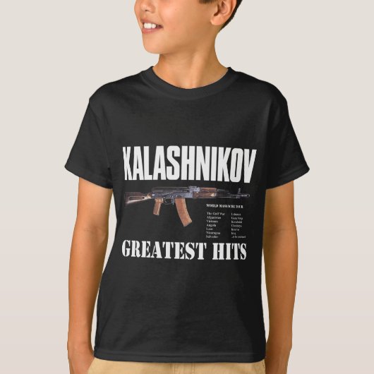 ZELDEN NIEUWE ZWARTE KATOEN RUSSISCHE AK-47 PISTOO T-SHIRT (Voorkant)