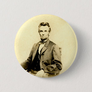 ZELDEN President Abraham Lincoln STEREOVIEW VINTAG Ronde Button 5,7 Cm