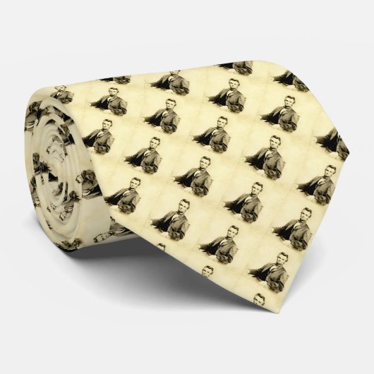 ZELDEN President Abraham Lincoln STEREOVIEW VINTAG Stropdas (Opgerold)