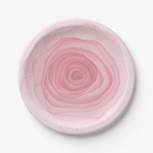 Zelden roze zuurverf Roos subtiel roze Papieren Bordje (Voorkant)