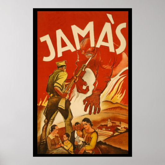 Zelden Spaans Poster voor de Burgeroorlog JAMAS (Voorkant)