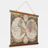 Zelden  Twee Hemisferen Kaarten | Hangend Wandkleed (Gebogen)