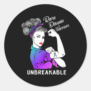 Zelden voorkomende ziekte Aankomst of onbreekbaar Ronde Sticker