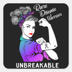 Zelden voorkomende ziekte Aankomst of onbreekbaar  Vierkante Sticker