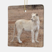 Zelden witte lioness keramisch Ornament (Links)