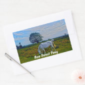 Zelden witte nieuwe bosponies, wilde paarden - Eng Rechthoekige Sticker (Envelop)