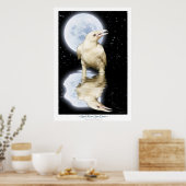 Zelden WITTE RAVEN Fantasy Art Poster (Keuken)