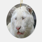 Zelden witte tijgerversiering keramisch ornament (Links)