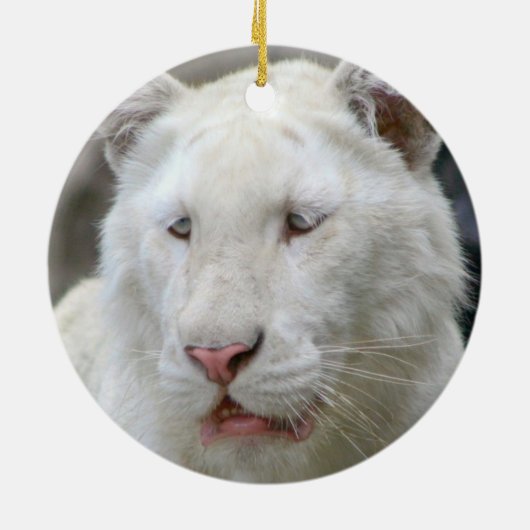 Zelden witte tijgerversiering keramisch ornament (Achterkant)