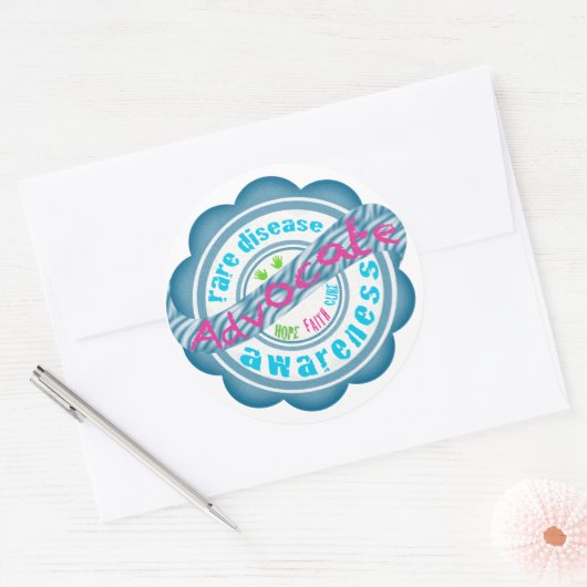 Zelden Zelden Ziektebewustzijn Ronde Sticker (Envelop)