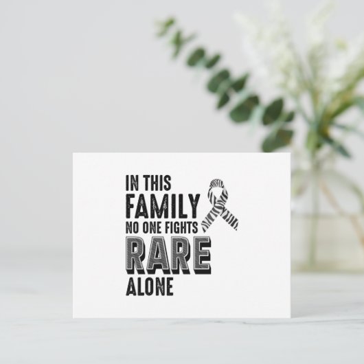 Zelden Zelden Ziektebewustzijnsdag Zebra lint Briefkaart (Staand voorkant)