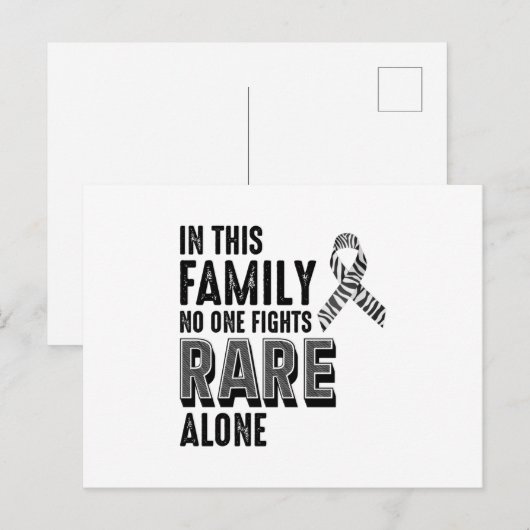 Zelden Zelden Ziektebewustzijnsdag Zebra lint Briefkaart (Voorkant / Achterkant)