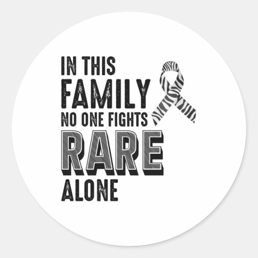 Zelden Zelden Ziektebewustzijnsdag Zebra lint Ronde Sticker (Voorkant)