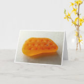 Zeldzaam Helder Oranje Zeeen Glas met Textuur Kaart (Gele Bloem)