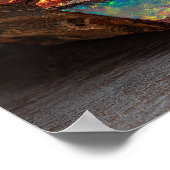 Zeldzaam opaal fossiel fragment van dinosaurusbot poster (Hoek)