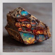 Zeldzaam opaal fossiel fragment van dinosaurusbot