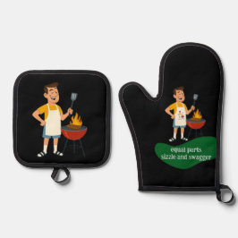 🔥 "Zeldzaam ras, goed gedaan" Ovenwant & Pannenlap Set